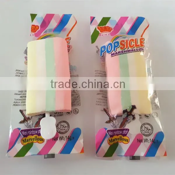 14g personalized ice-lolly shape marshmallow cream lollipop