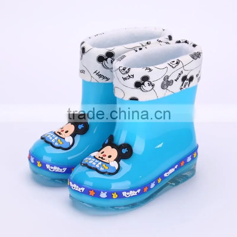 cute design half pvc Mickey rain boots for kids