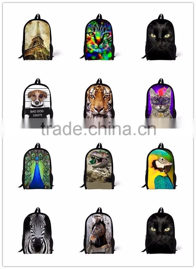 Fashion canvas Animal Backpack backpack for teenage girls