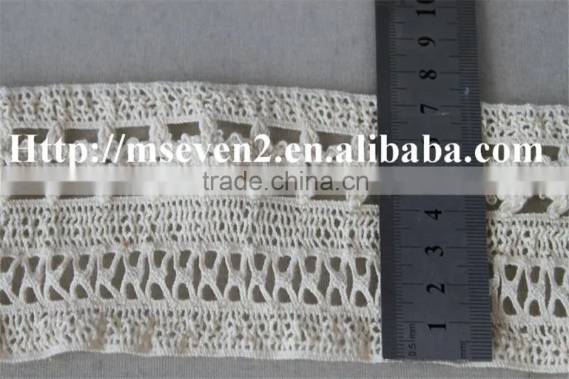 high quality design lace in 7.2cm 100% cotton embroidery running yardage for sale
