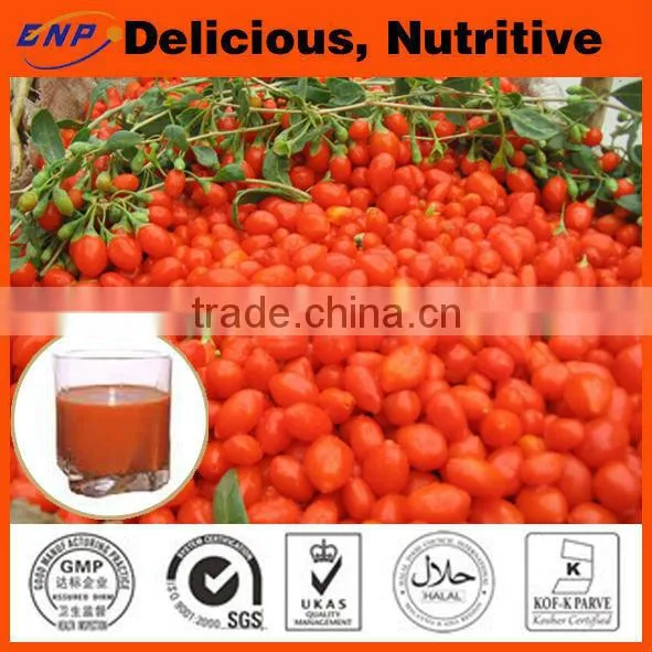 Xinjiang JInns Medlar Supply HACCP ISO HALAL 100% Goji Natural High Quality Goji Juice Concentrate