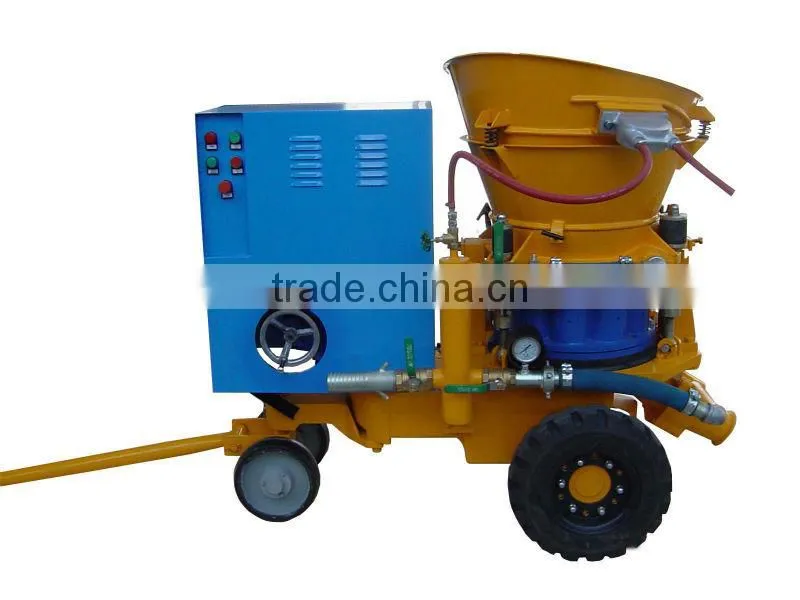 Underground application of concrete spray shotcreter