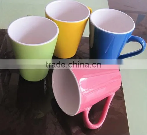 V-shape ceramic mug with high quality