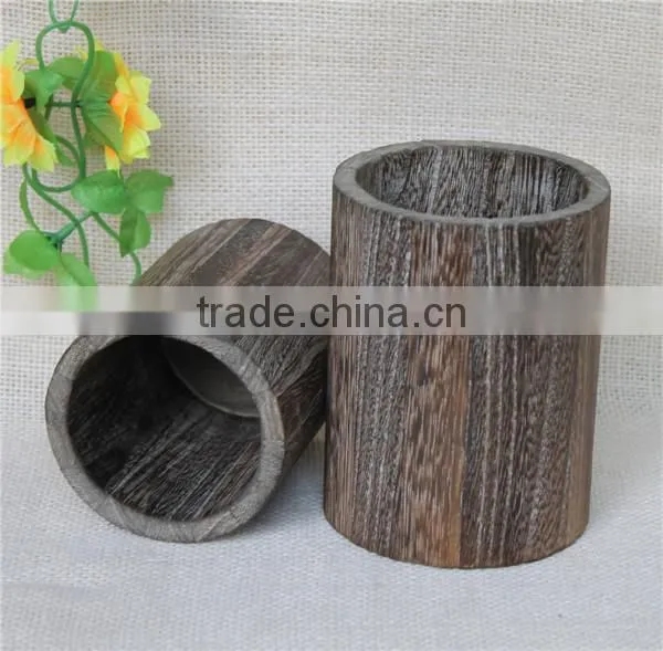 Food grade handmade round natural decorative veneer wooden bulk tea tins