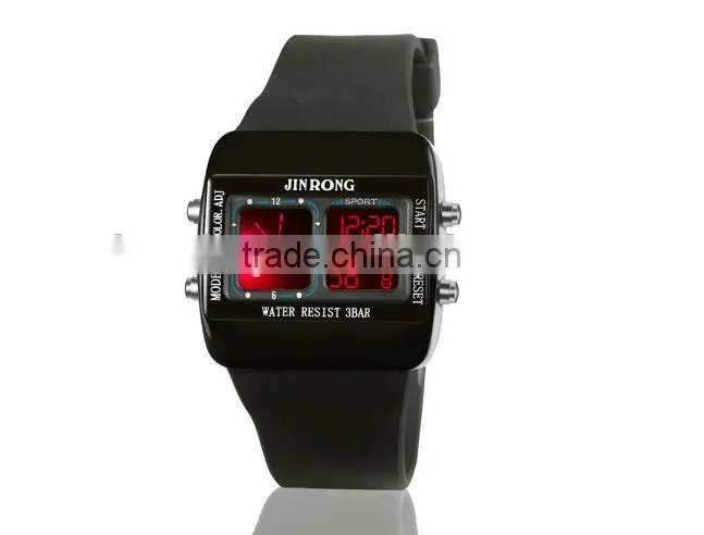 Dual Display Wrist Watch For Men, Fashion High Quality Men's Watch, Men Watch With LED Backlight/ Alarm Clock