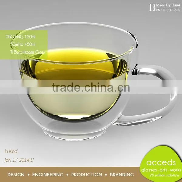 Heat Resistant Double Wall Glass With Handle