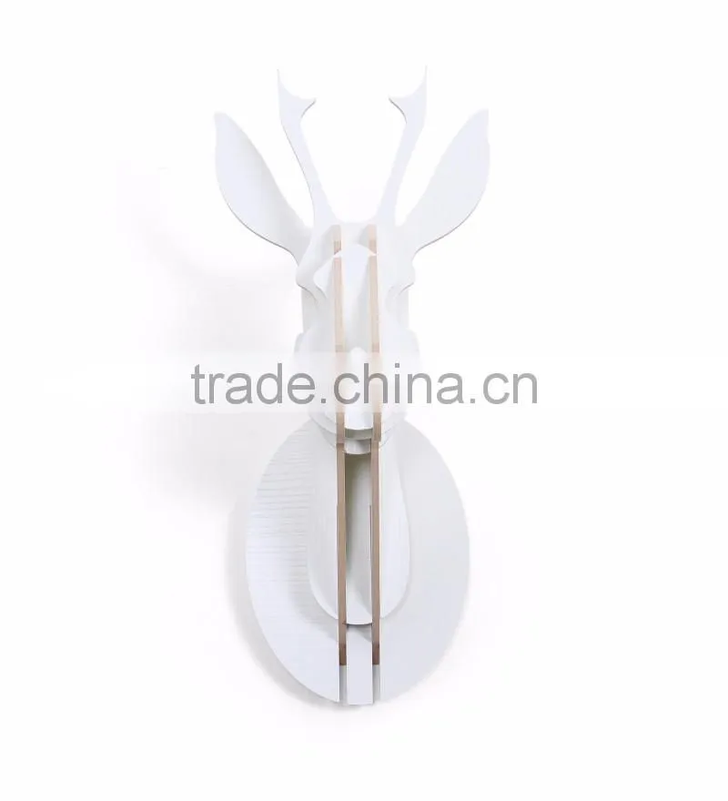 indoor wall mounted wooden little deer head decoration