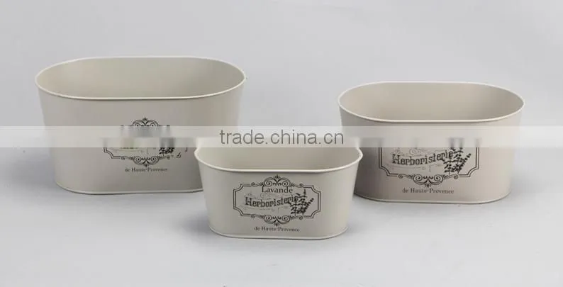 new style lavender Design oval metal flower base pot for garden
