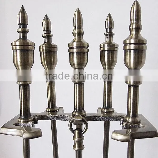 antique indoor cast iron fireplace tools