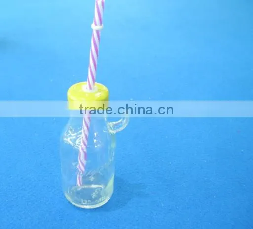 promotional glass beverage bottle with mini handle