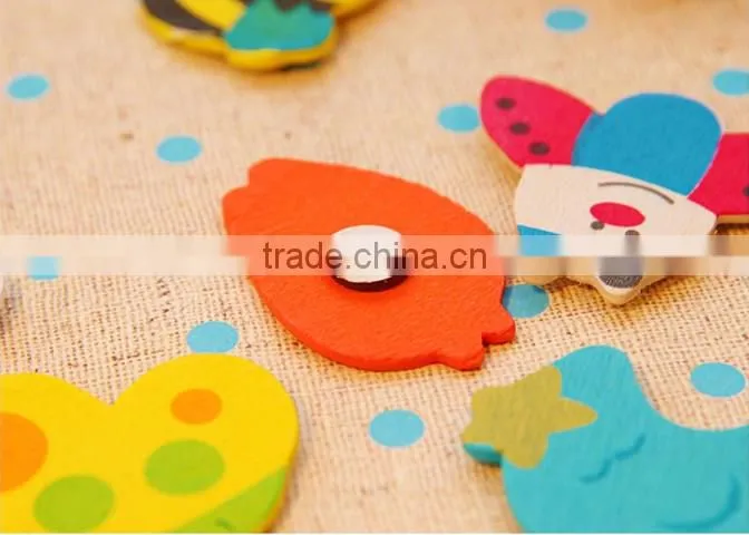 colorful wooden fridge magnets