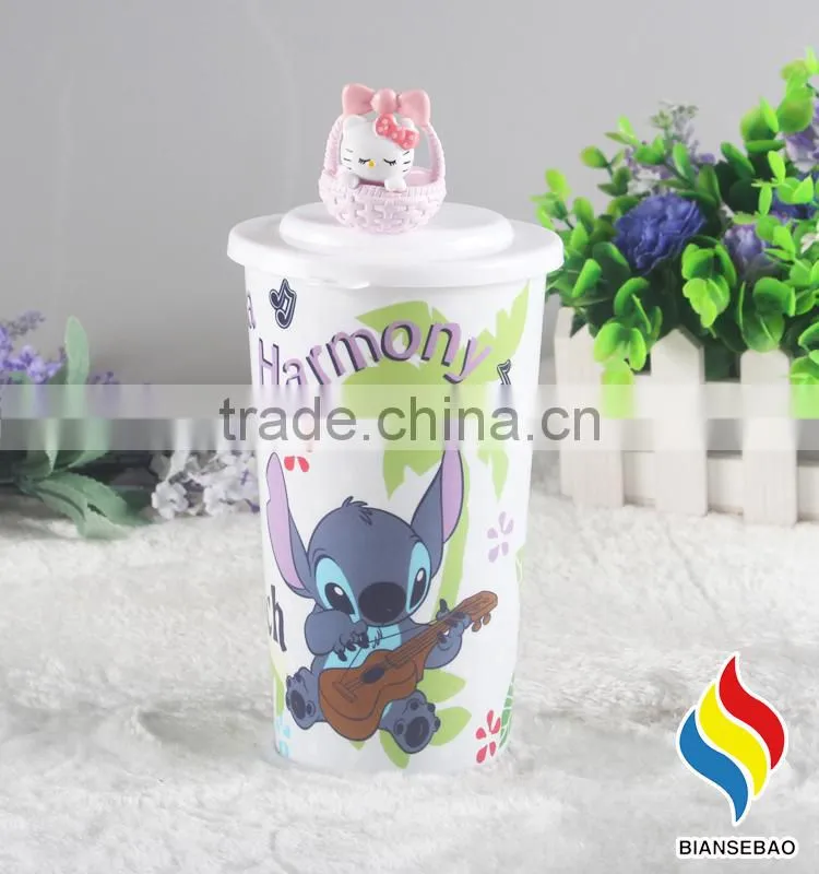 BPA free pp plastic tumber with figurine topper