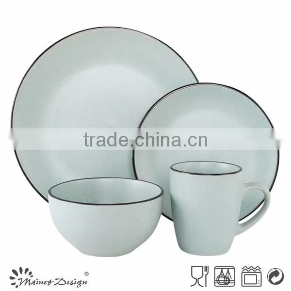 ceramic matt glaze sesame dot solid color breakfast dinnerware set