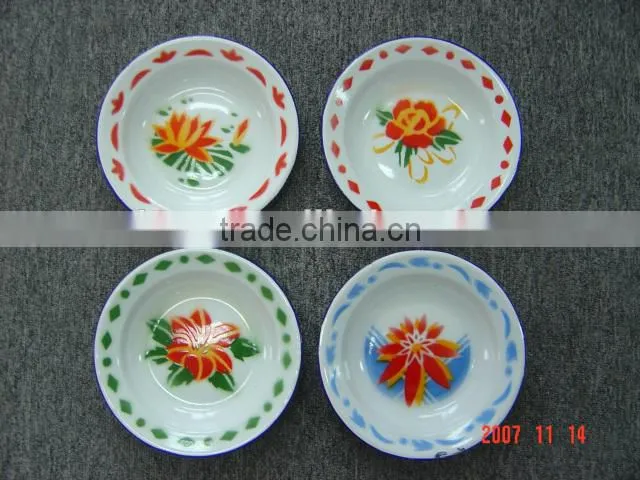 enamelware 14-26cm white porcelain enamel soup plate plain