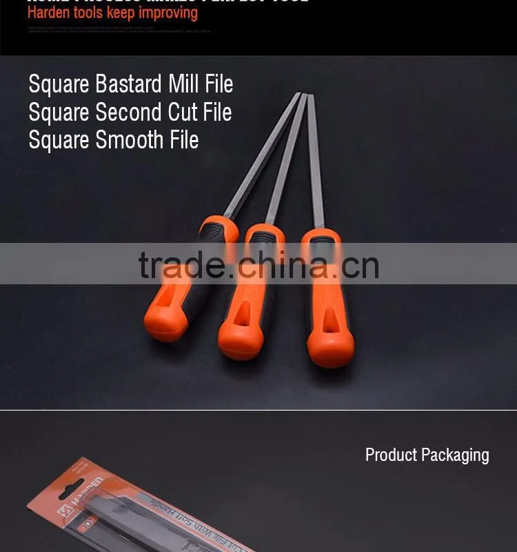 Professional Square Second Cut File With Soft Handle