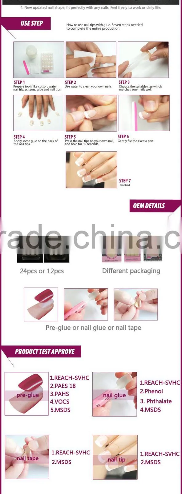 New Air factory supply 12pcs or 24pcs inner Nail Art Tips