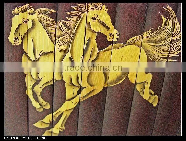 eight horses bamboo painting