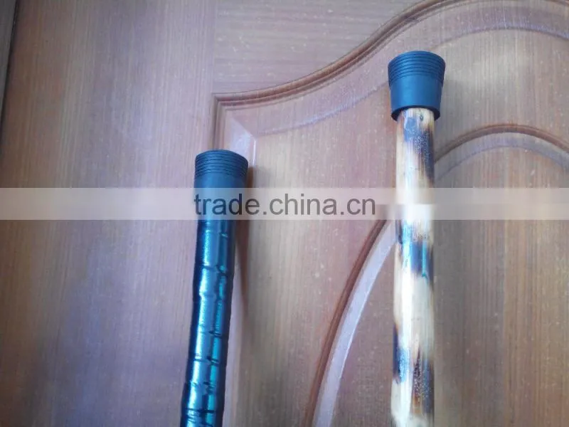 Black 72" Rattan Bo Straight Staff Martial Arts Karate Practice Escrima Arnis Kali with Rubber Caps