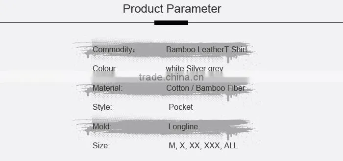 Blank Bamboo Leather Pocket Men Longline T Shirt