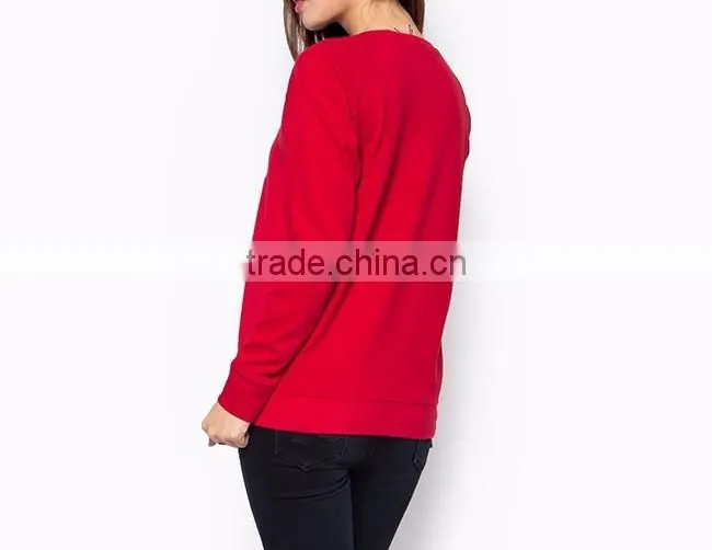Lady t-shirt ,long sleeve round neck t shirt for women