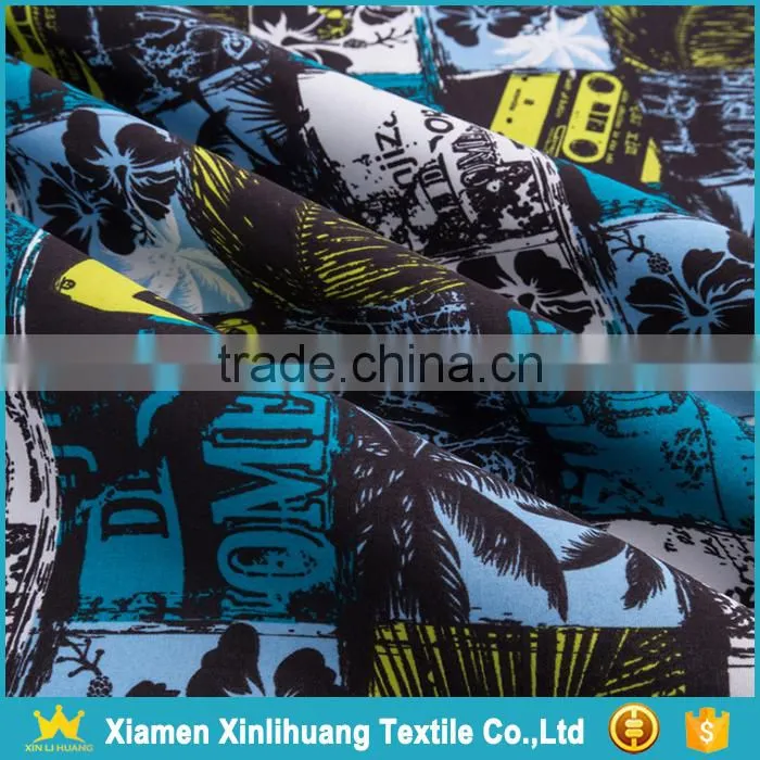 2017 Hot Selling Digital Printing 100% Polyester Twill Peach Skin Fabric