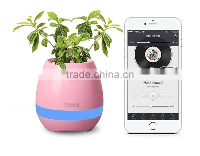 Touching Flower Singing Plant Interaction Bluetooth Speaker LED Smart Music Flowerpot