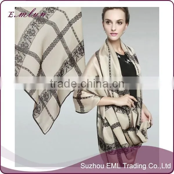 Wholesale fashion ladies handmade silk shawl/100% silk scarf/infinity scarf