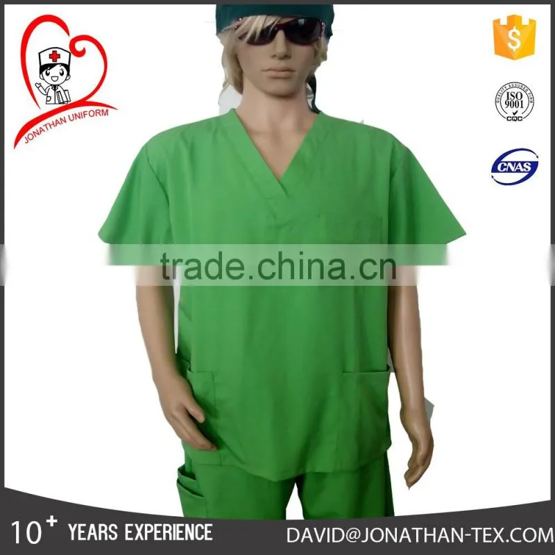 Shaoxing jonthan medical uniforms suits poly cotton material hot sale and good quality scrubs uniform