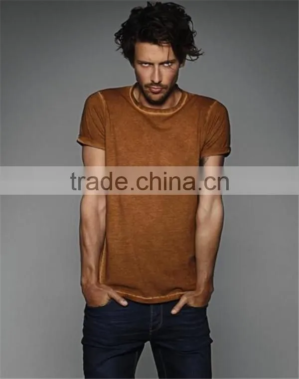 Custom mens 100% cotton stone washed blank t-shirts