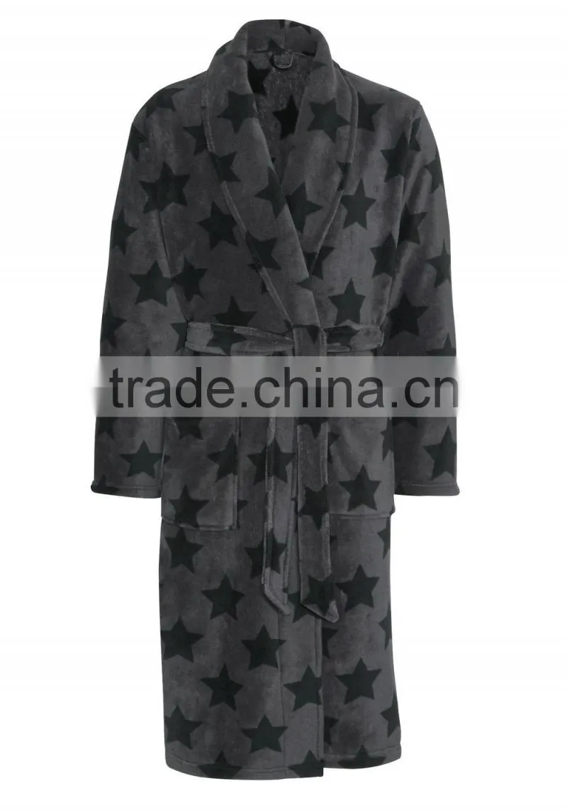 Men's star printed warm custom printed pajamas
