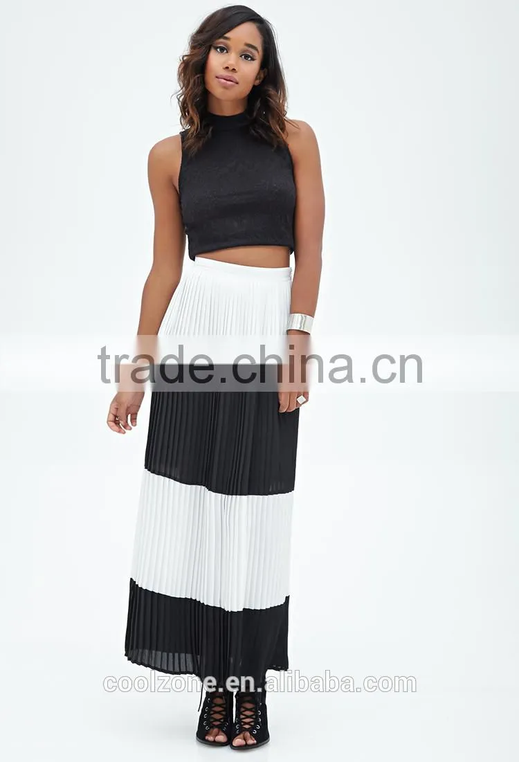 2015 New arrival chiffon pleated skirt latest skirt design pictures long skirts