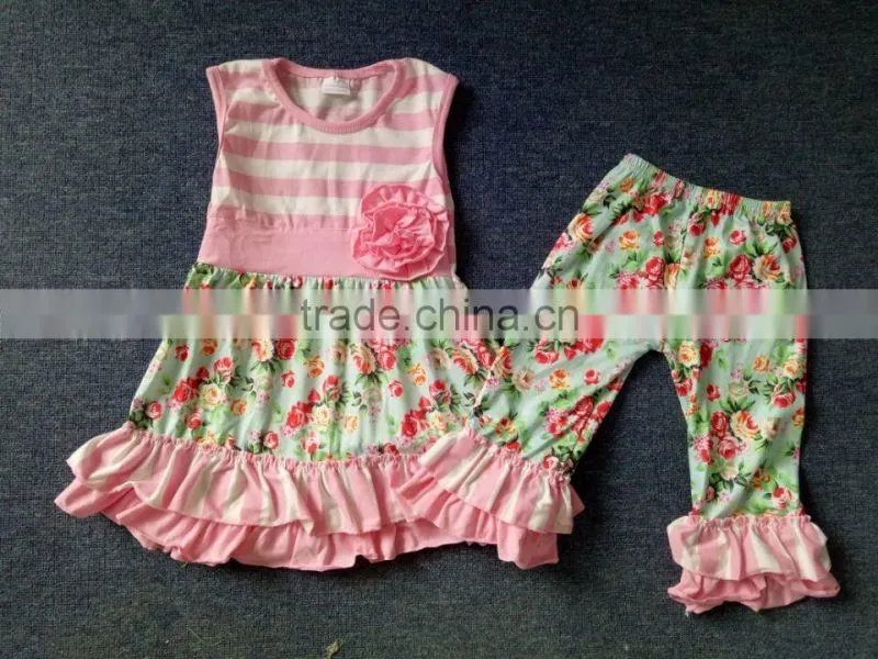 Latest persnickety girls floral outfits children clothes girl 2017 New style sets boutique clothing