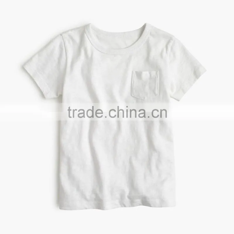Wholesale comfortable custom design baby clothes 2017 Boys' slub pocket T-shirt new style plain children clothing