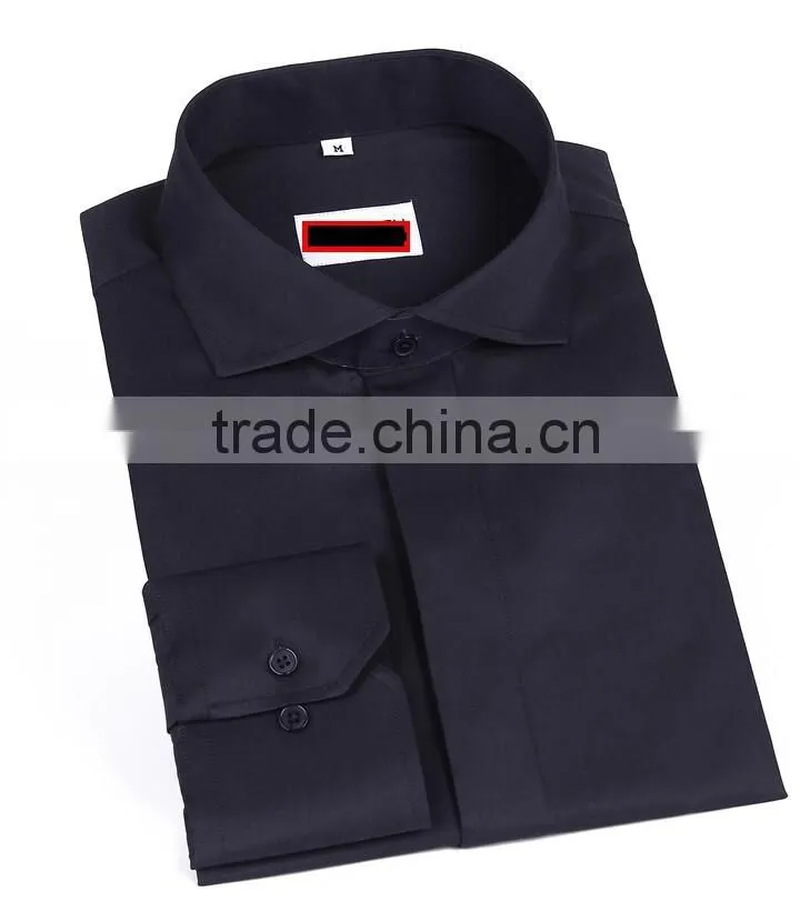2017 new style solid color mens shirt long sleeve