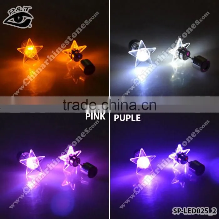 Fashion LED Earring Star Shapes Lights Up Earring Studs