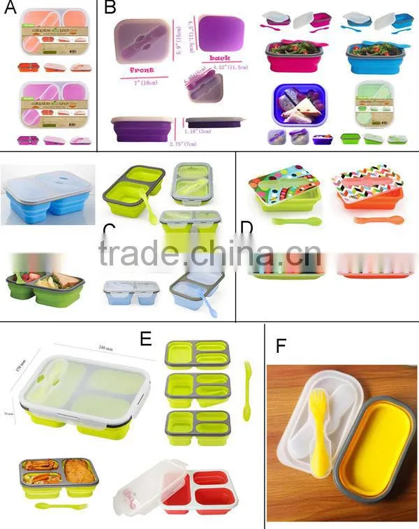 New collapsible silicone lunch box to keep food fresh