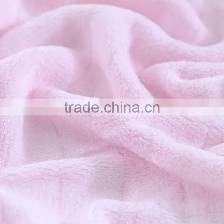 promotion sale cute embroidered knitted coral fleece baby blanket