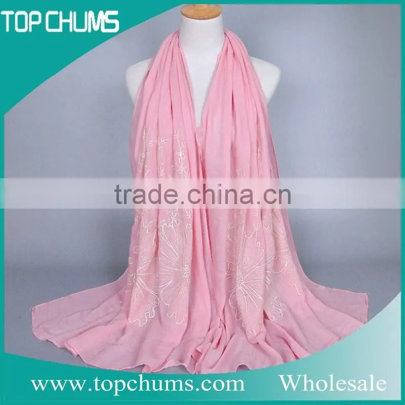 Wholesale embroidery floral women scarf pashmina