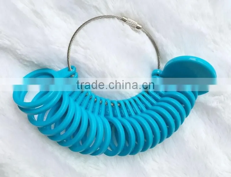 Plastic Blue International Finger ring Sizes Gauge 4-24 Standard Universal Ring Sizer Gauge Tool Set