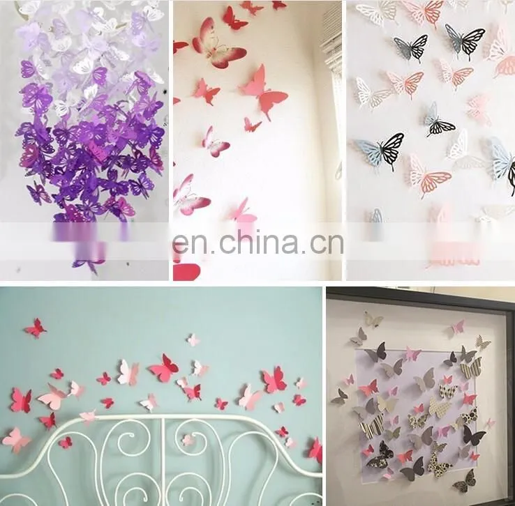 Laser Cut 3D Butterfly Paper Wall Sticker Home Decoration Wholesale