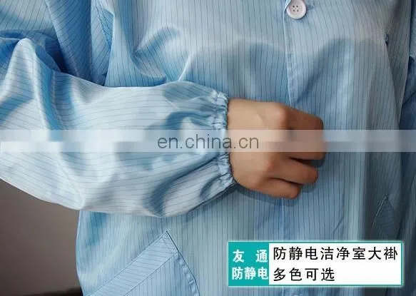 China hot sale antistatic polyester grid coverall clean room coverall