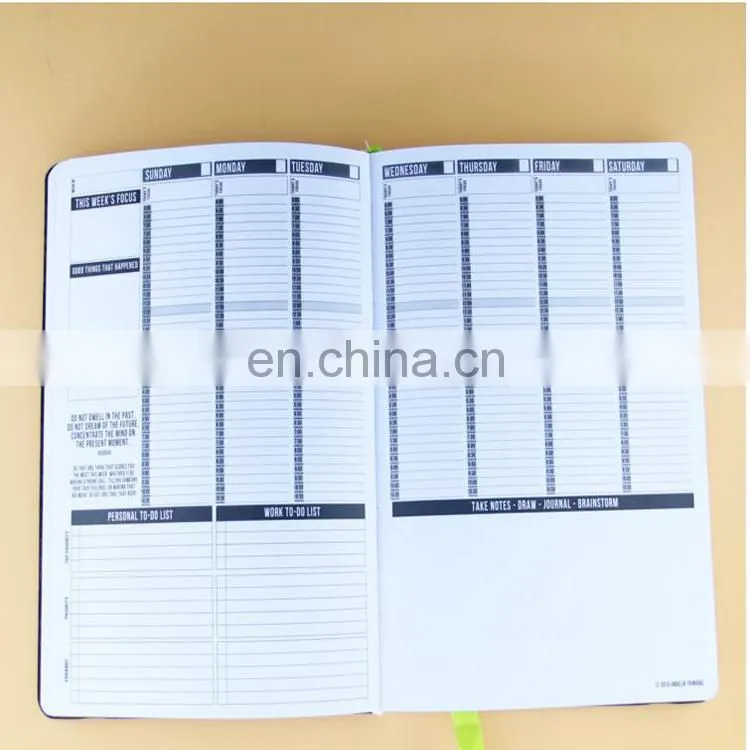 Guangzhou factory produced customized black leather cover offset paper Notebooks With Elastic Band design