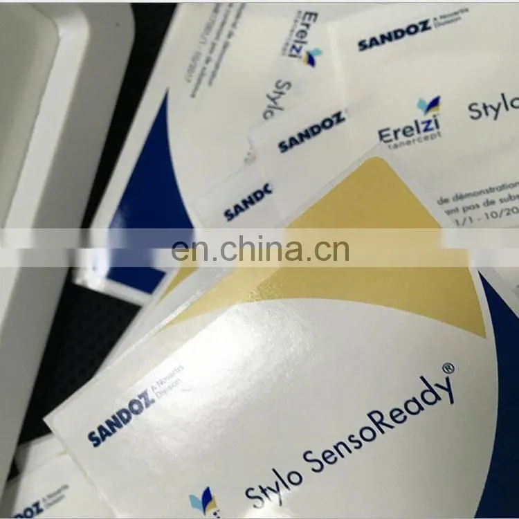 Guangzhou factory produced pearly film illuminated label,customized specification paper self adhesive sticker printing