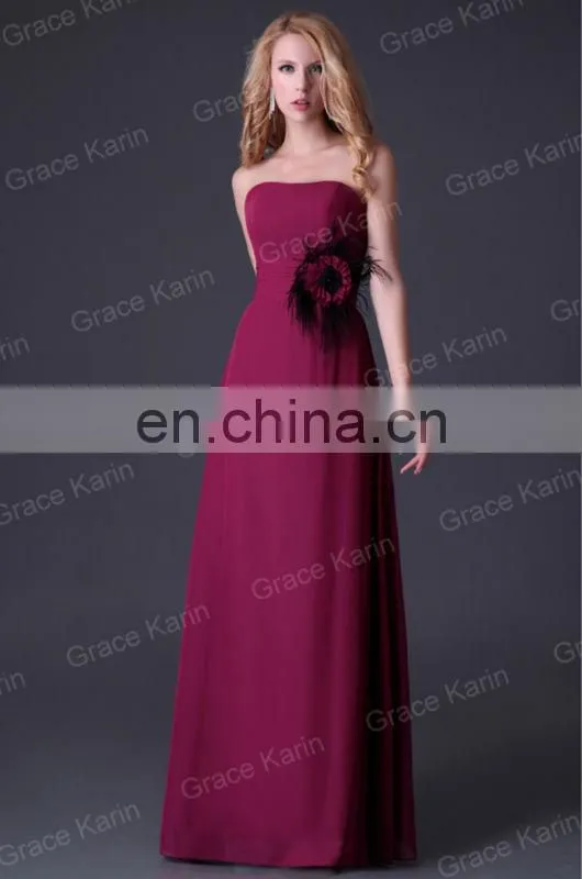 Strapless Formal Long Evening Dress Grace Karin A-line Floor Length Evening Gowns CL3436