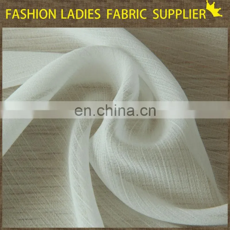 Shaoxing textile poly chiffon beautiful white chiffon crepe fabric