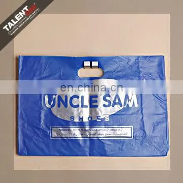 custom printed logo Reusable die cut handles promotional plastic bag