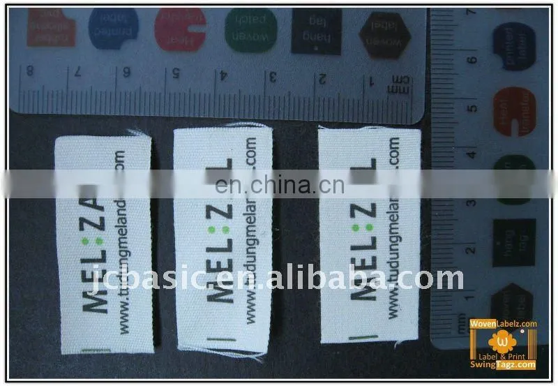silk screen printed garment label in apparel