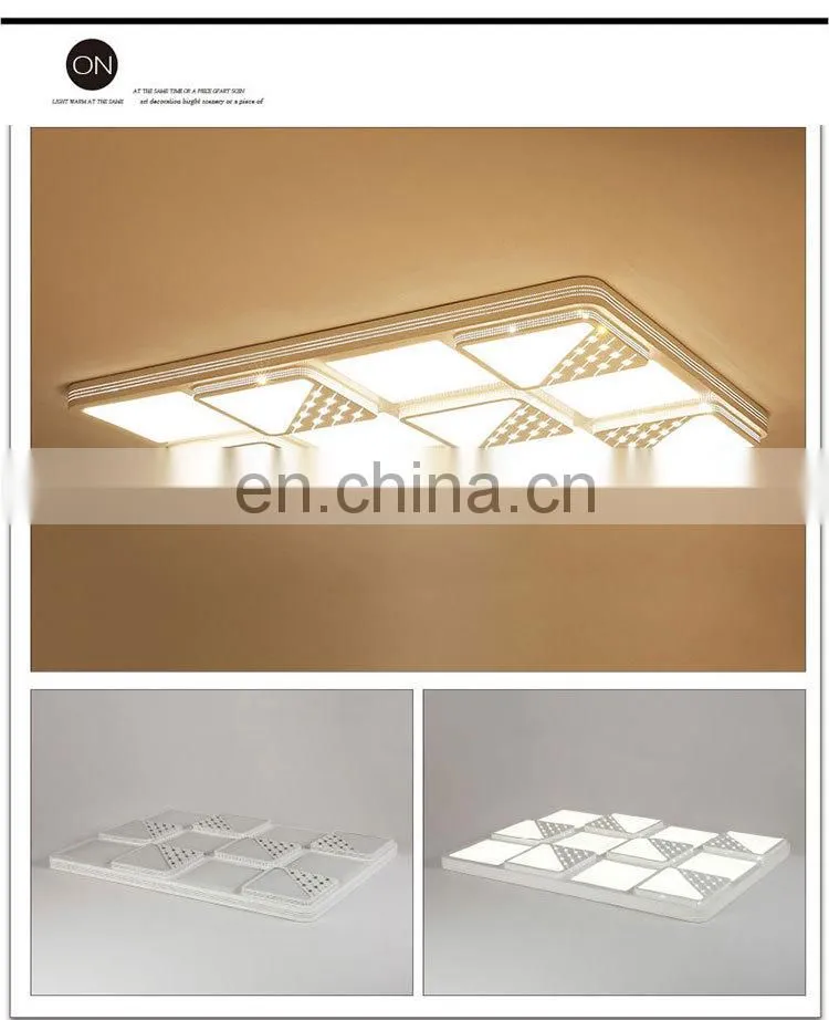Iron Acrylic Rectangular Simple LED Ceiling Light Atmosphere Living Room Bedroom Lights