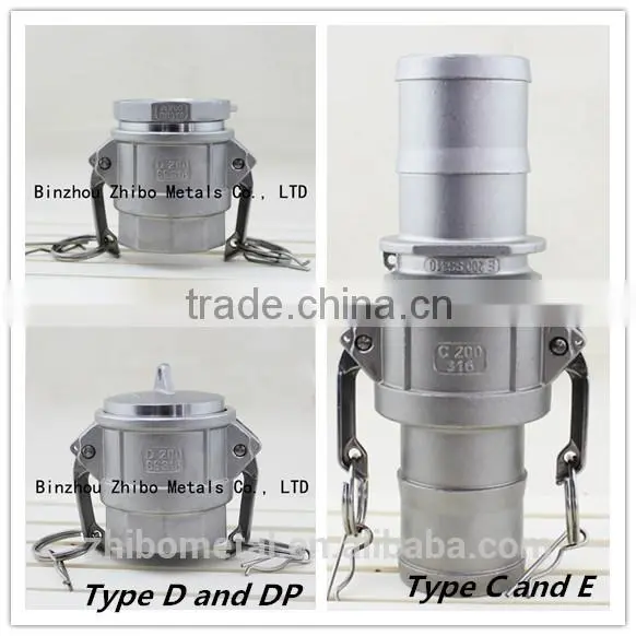 Stainless Steel/Aluminum/Polypropylene PP/Nylon/Brass camlock quick hose connectors supplier/manufacturer in China