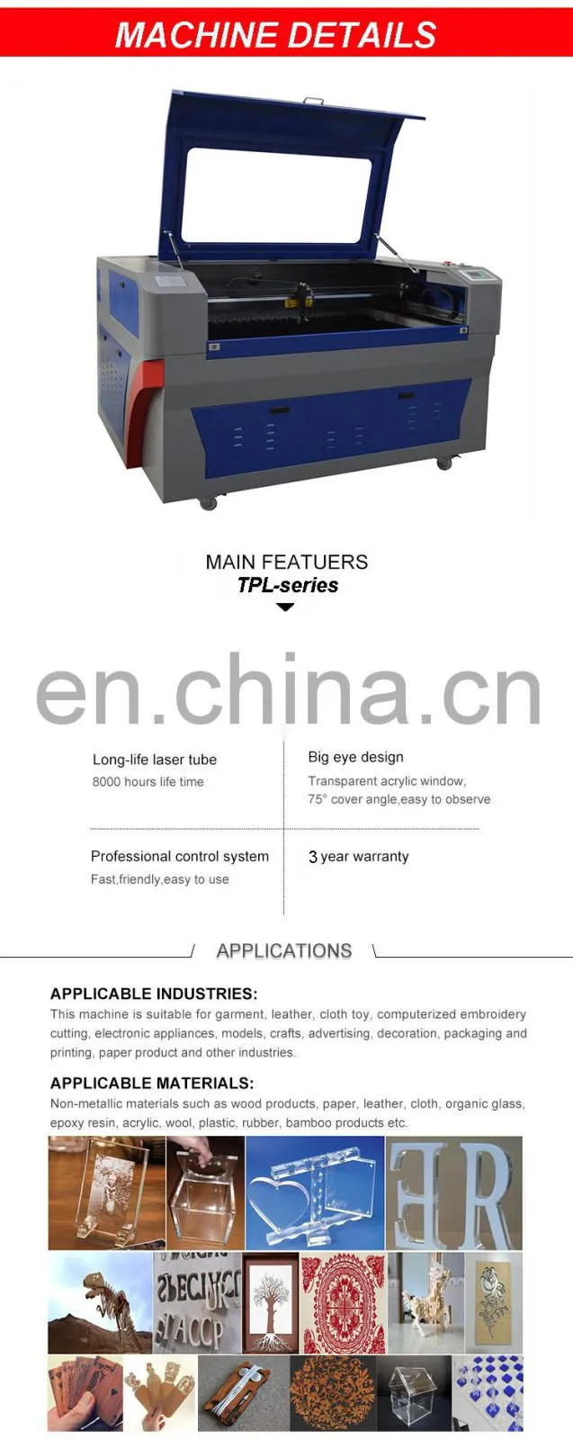 High speed cnc laser acrylic letter cutting machine laser cutting machine for nameplate